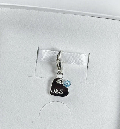 Personalised Wedding gift, Personalised engagement gift, Bridal shower gift, Couples Gift, Dress charm, Luggage Tag, Honeymoon gift, bouquet