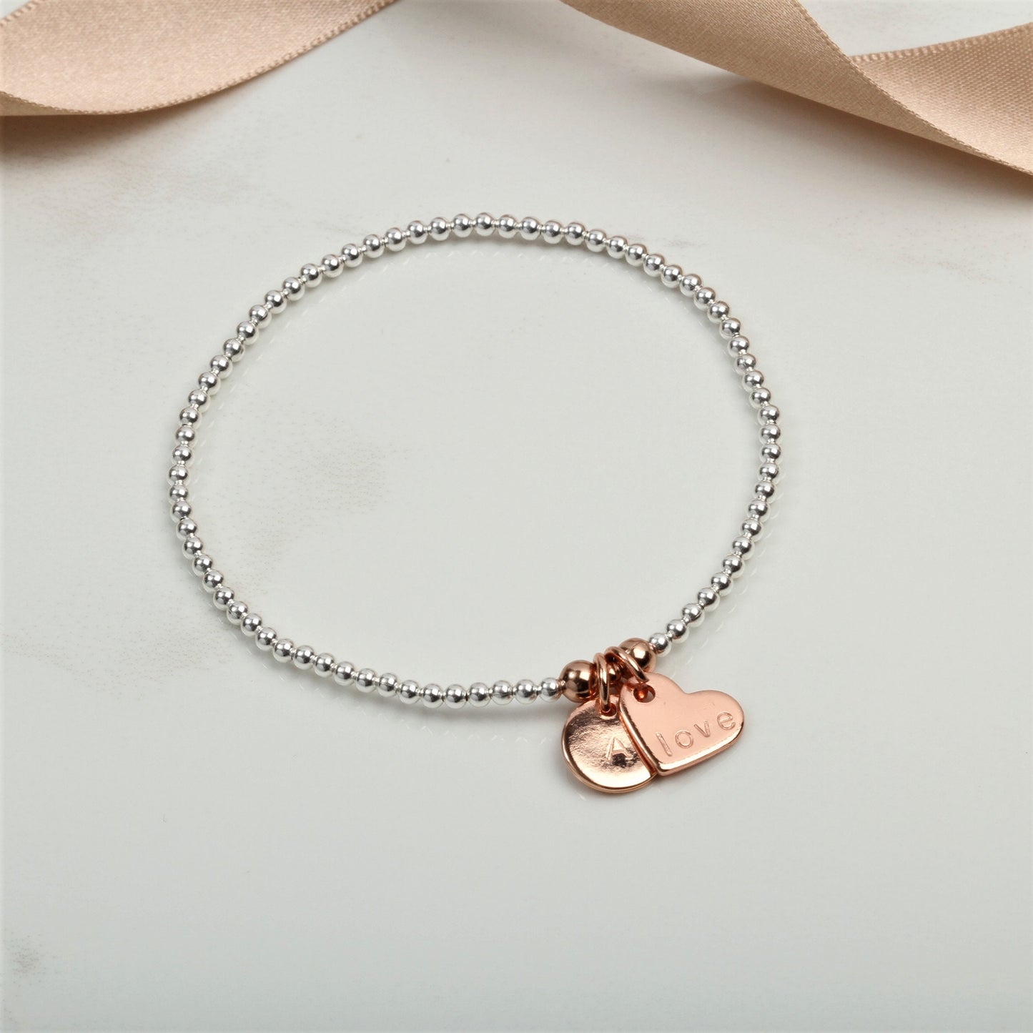 Personalised Birthday gift for her, Personalised heart charm bracelet, Mothers Day gift for her, Valentine's gift for her, Silver bracelet