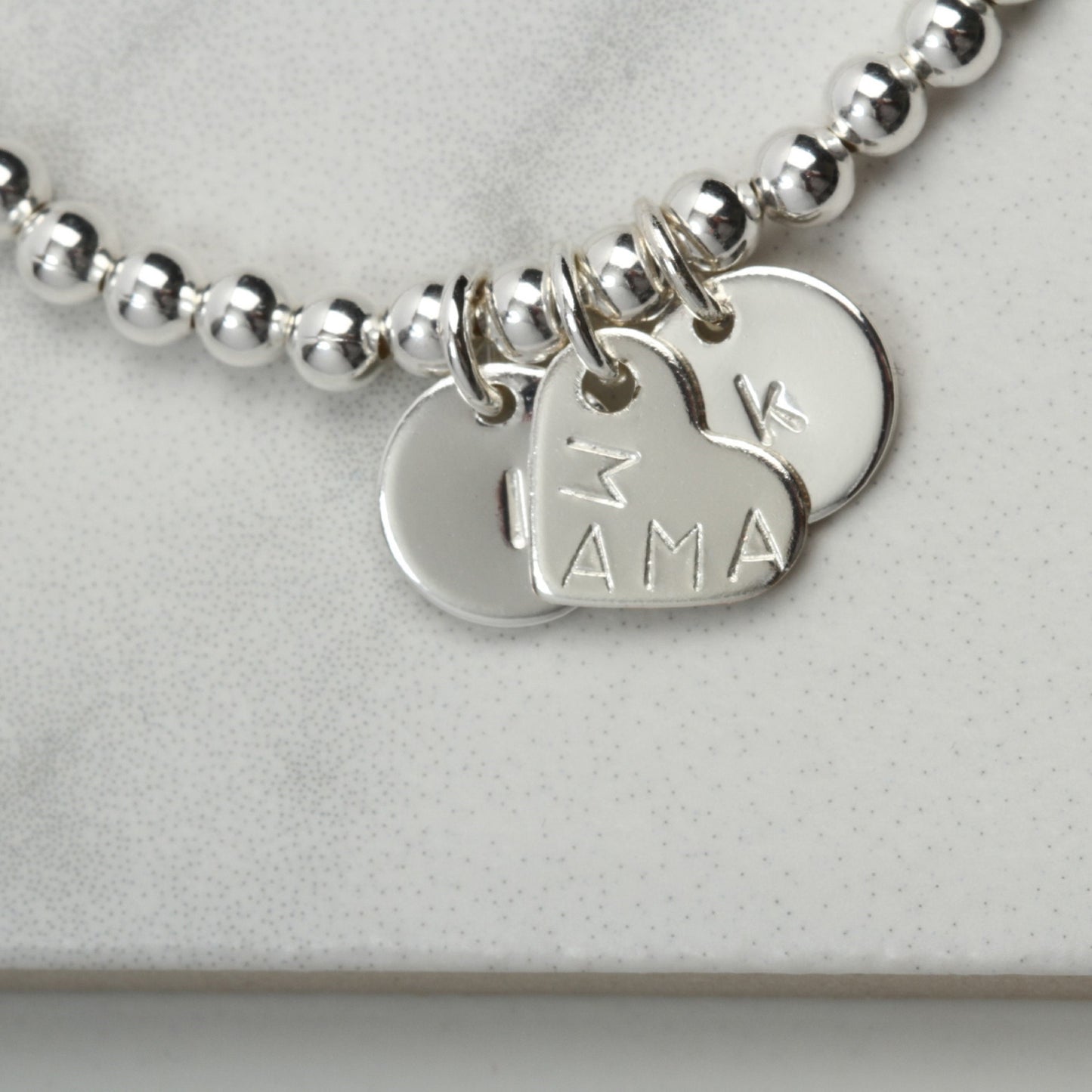 First Mother's Day Gift, Nana Gran Mothers Day bracelet, Personalised Bracelet gift, Personalised Jewellery, Mama and Child initial bracelet