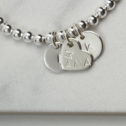 First Mother's Day Gift, Nana Gran Mothers Day bracelet, Personalised Bracelet gift, Personalised Jewellery, Mama and Child initial bracelet
