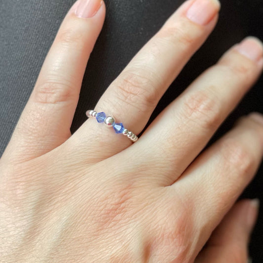 Sterling Silver Sapphire Birthstone Ring, September Birthday Gift, September Birthstone, September Birthday gift for her