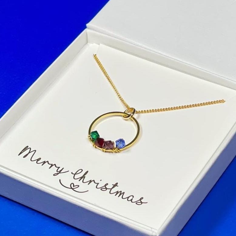 Christmas gift for women, Personalised Family Birthstone Necklace, Birthstone Gift, Dainty Necklace, Gift For Her, Birthday Gift, Christmas