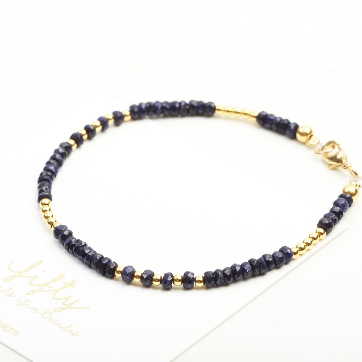 September Birthstone bracelet gift for her, Raw Sapphire Bracelet, September birthday gift, Birthday bracelet, September jewellery