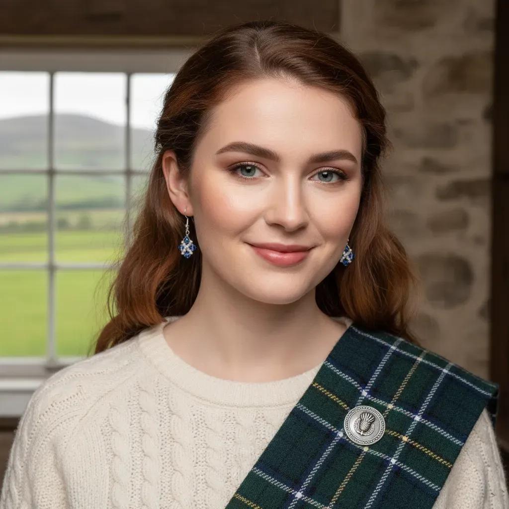 Scottish blue and white earrings saltire scotland flag  gift from Scotland Handmade in Scotland