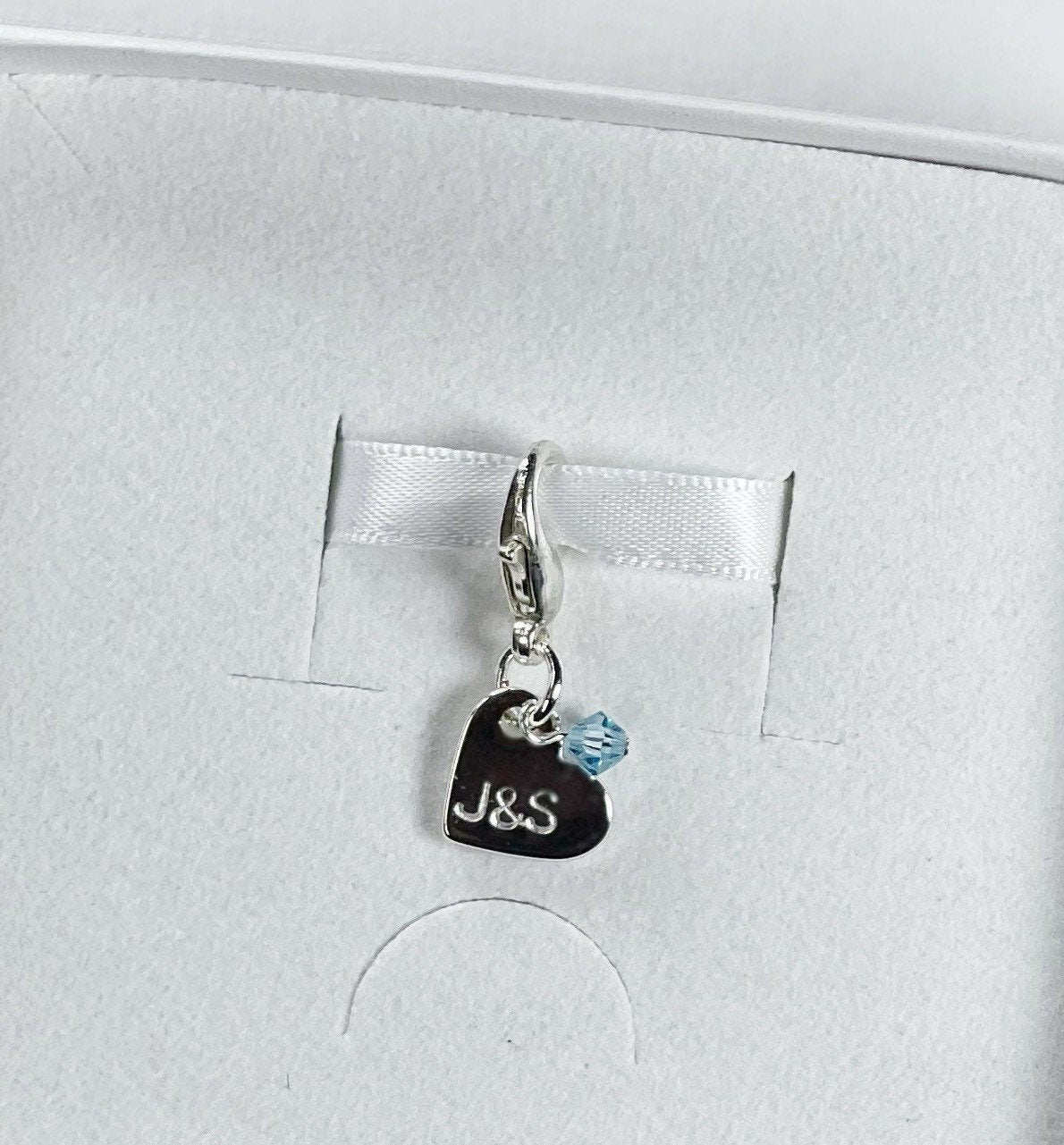 Personalised Something Blue bouquet charm, Wedding good luck charm, Something blue keepsake charm, Bride to be gift, bouquet memory charm