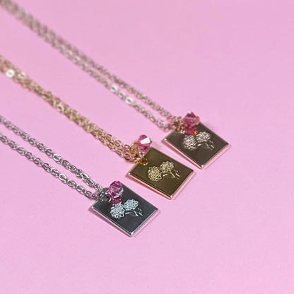 October birthday gift, October birth flower necklace, October birthstone necklace, birth flower necklace, birthday gift for her, birthstone
