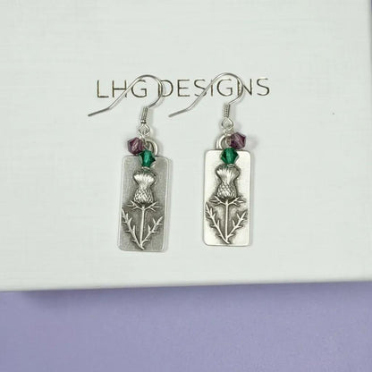 A gift of a Thistle Earrings- Silver plated Scottish gift