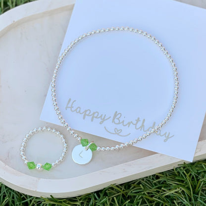 Personalised Prom Jewellery Bracelet with dress colour accents