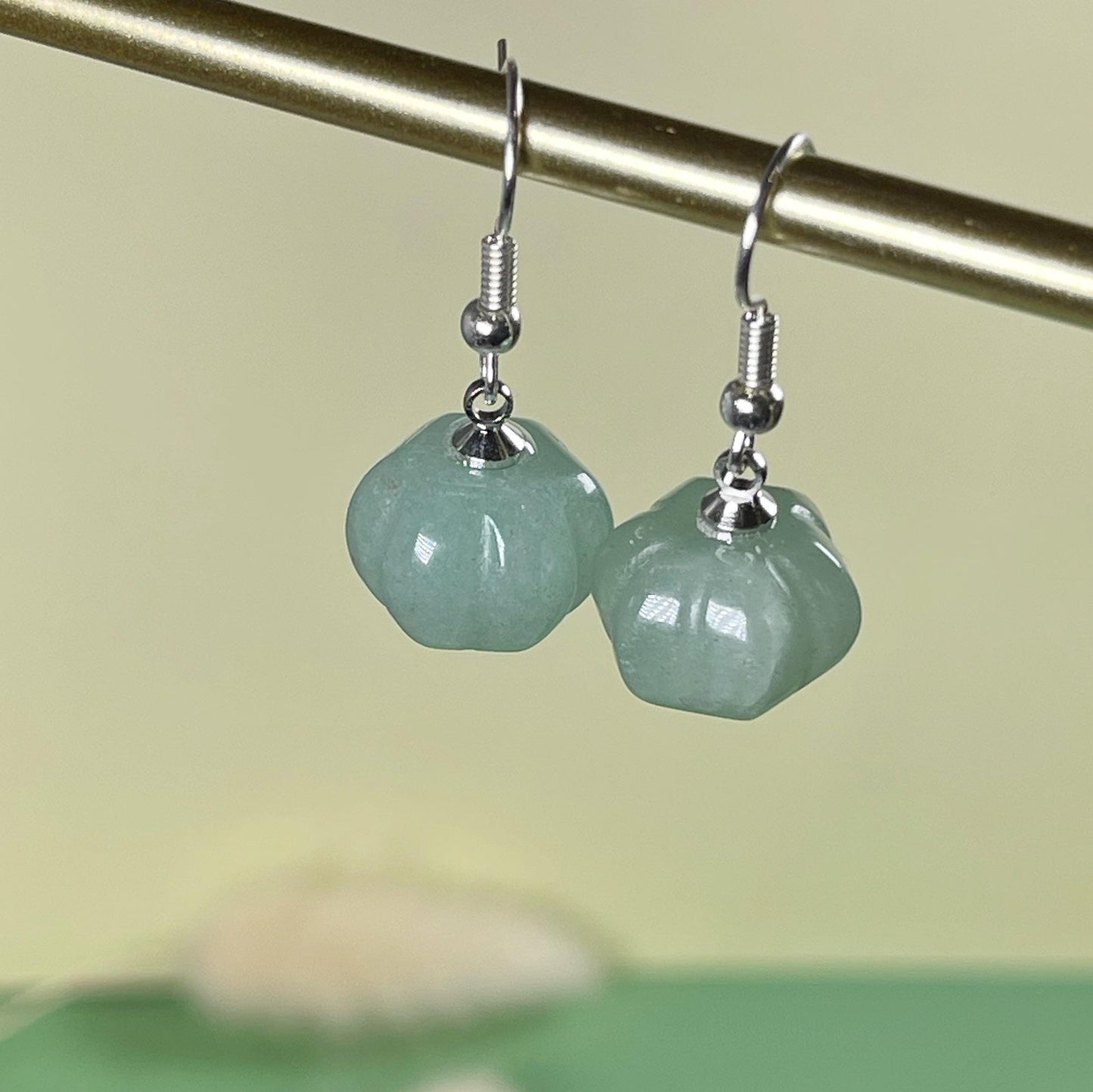 Pumpkin gemstone silver earrings, Halloween gift, Autumn jewelry, Halloween Jewelry, Opal earrings, Pumpkin earrings