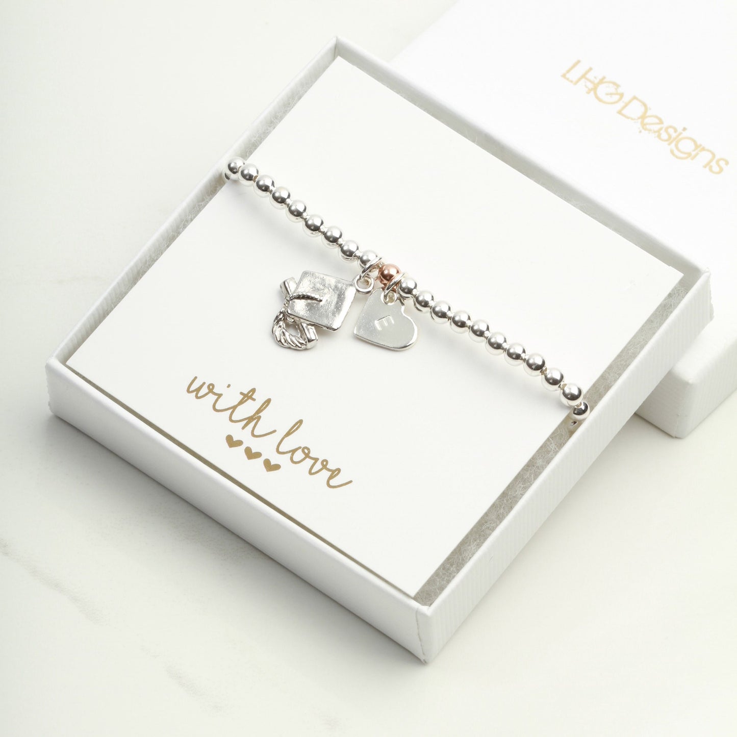 Graduation Gift for her, Graduation Mortar Board Cap charm bracelet, Graduation personalised college degree gift, school leavers gift