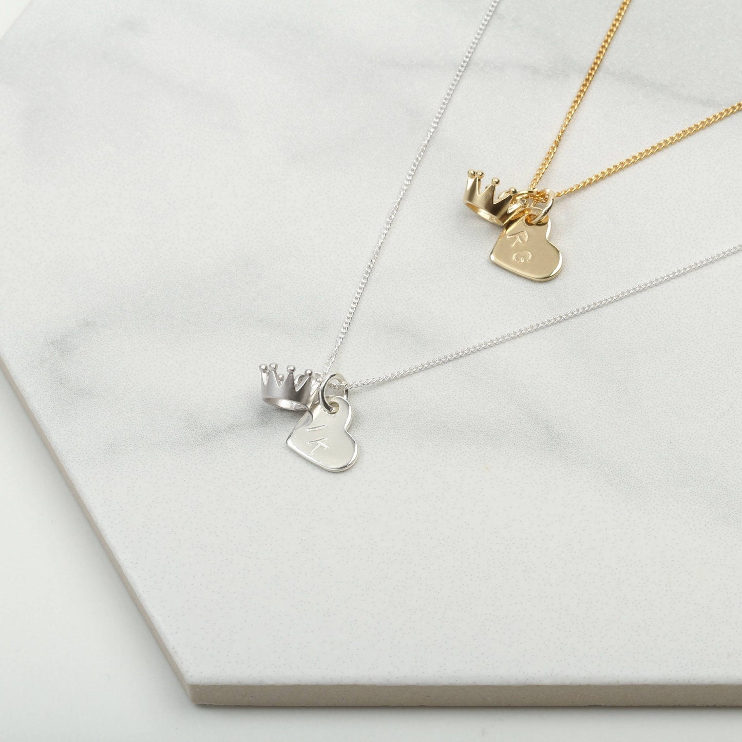 Personalised crown and heart pendant necklace, new mum gift, mum to be gift, mothers day gift 2019, goddaughter, sister, christening gift