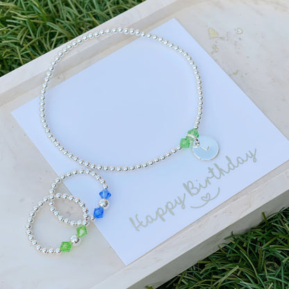 Personalised Prom Jewellery Bracelet with dress colour accents
