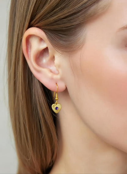 February Birthstone Amethyst Earrings