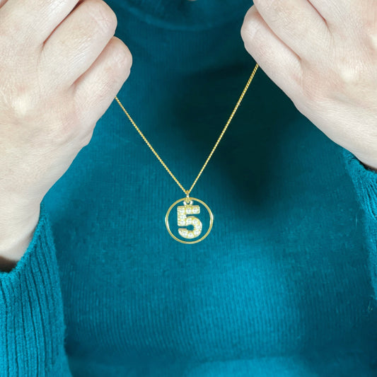 Pearl number necklace, 50th birthday gift for her, Pearl letter necklace, Pearl pendant, 50th birthday gift for women, Gold Pearl necklace