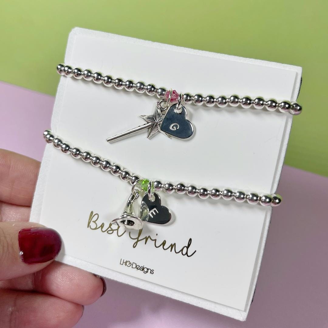 Wicked Personalised Friendship bracelet, Wicked Christmas Gift for her, Wicked movie, Wicked musical, Wicked Elphaba, Glinda bracelet gift