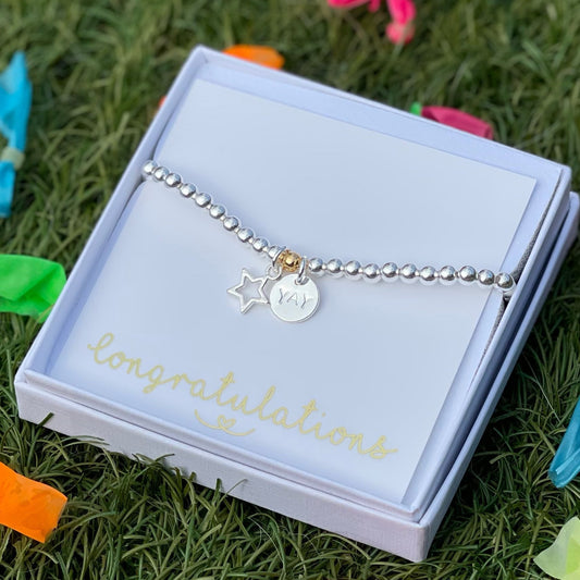 Personalised Exam Congratulations Bracelet , Star Charm Exam Congratulation gift, Graduation Gift 2023, Graduation Gifts For Her, Graduation