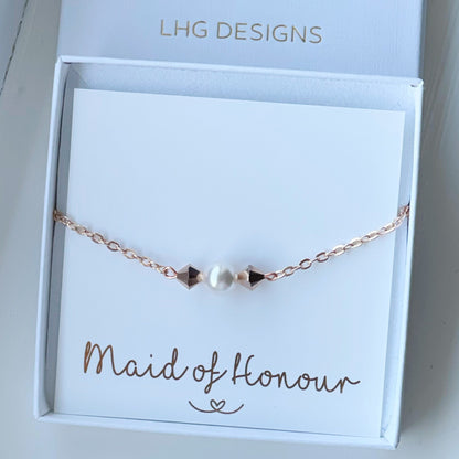 Single Pearl Bracelet, Dainty Pearl Bracelet, Silver Pearl Bracelet, Gold Pearl Bracelet, Rose Gold pearl bracelet, Bridesmaid gift