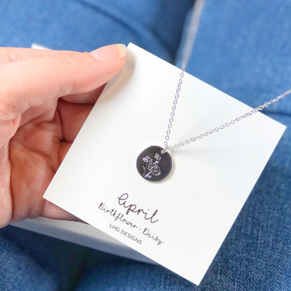 April Birth flower necklace, April Birthday gift for her, Daisy necklace, Birth flower jewellery, Mother's Day Gift, Gift for mum