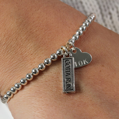 Personalised Marathon Charm Bracelet gift for runners, birthday gift runners, Christmas gift, congratulations gift for her, friend, mum,