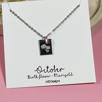 SWAROVSKI BIRTHSTONE NECKLACE, October birthstone necklace, birthday gift for her, October birthday gift for her, gifts for her. Birthflower