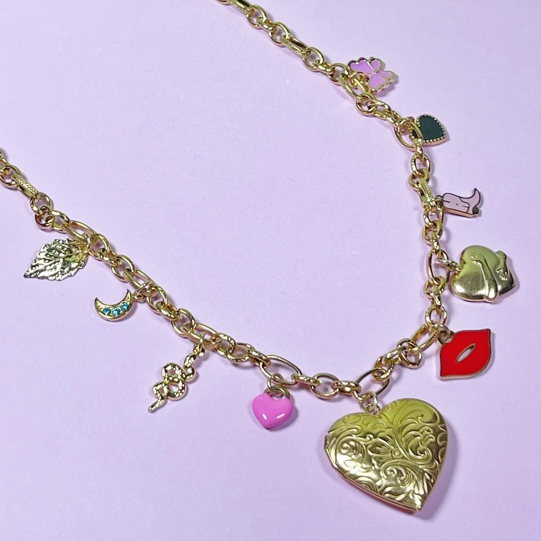 Eras Tour charm necklace, Taylor Swift fan gift, Gift for Swiftie, Charm necklace Eras tour, Stainless steel, gold, Swiftie jewellery,