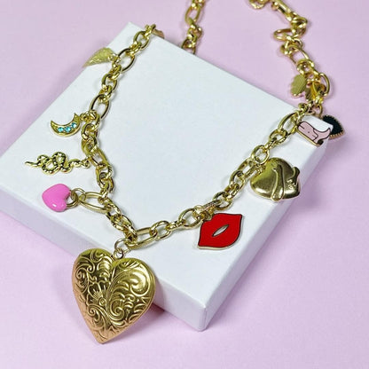 Charm necklace Eras tour, Eras Tour charm necklace, Taylor Swift fan gift, Gift for Swiftie, Stainless steel, gold, Swiftie jewellery,