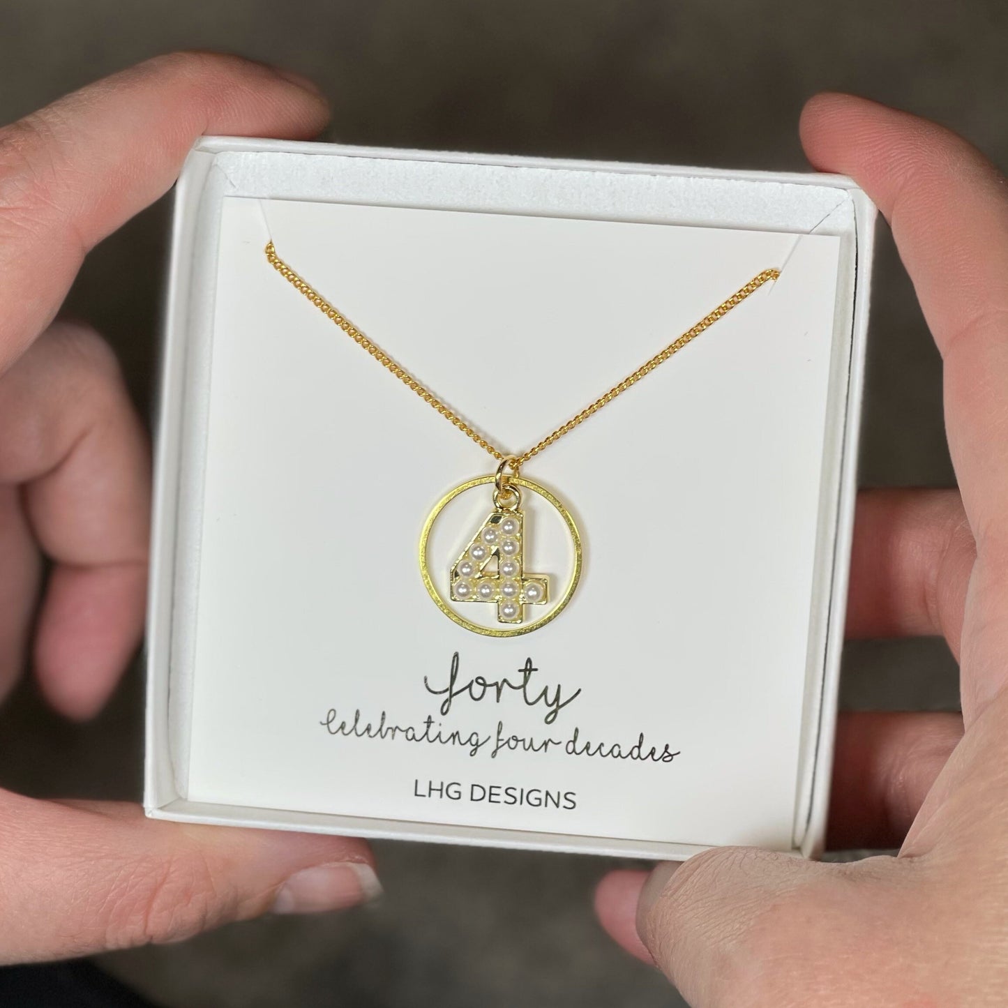 Pearl number necklace, 40th birthday gift for her, Pearl letter necklace, Pearl pendant, 40th birthday gift for women, Gold Pearl necklace