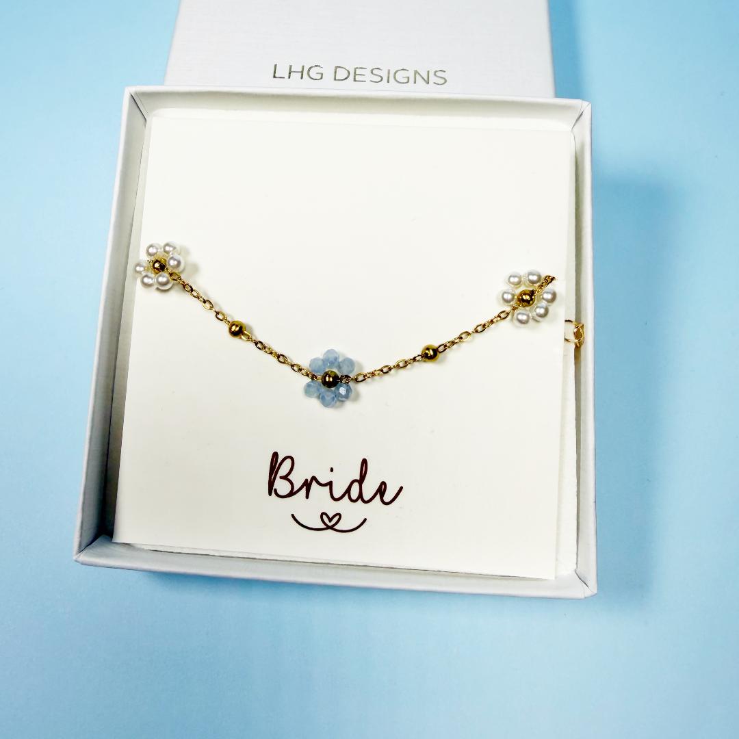 Something Blue Bridesmaid bracelet, Best friend Bracelet Gifts, something blue bridal shower, Bridesmaid jewellery proposal, flower girl gifts