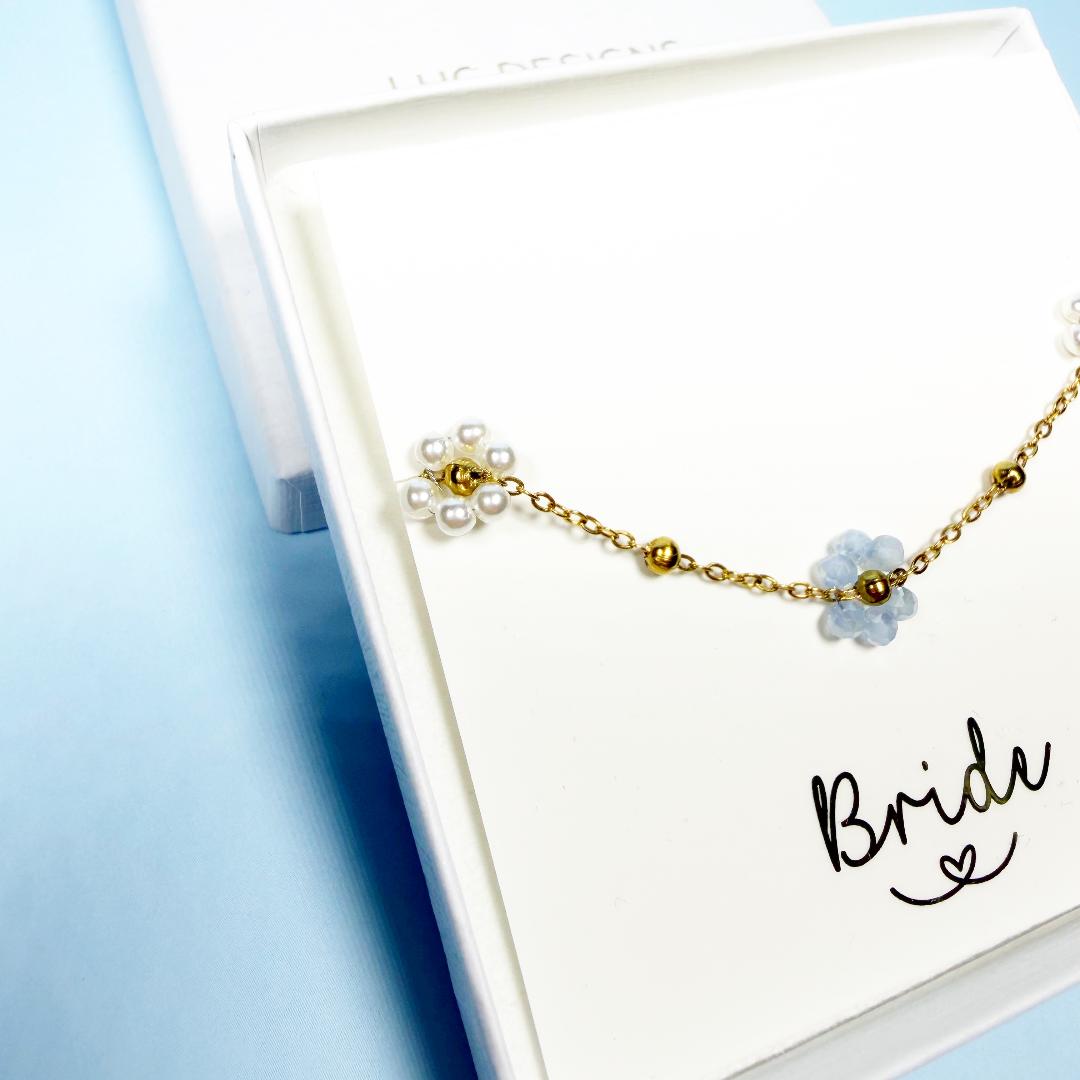 Something Blue Bridesmaid bracelet, Best friend Bracelet Gifts, something blue bridal shower, Bridesmaid jewellery proposal, flower girl gifts
