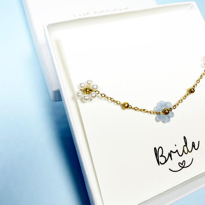 Something Blue Bridesmaid bracelet, Best friend Bracelet Gifts, something blue bridal shower, Bridesmaid jewellery proposal, flower girl gifts