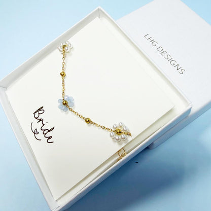 Something Blue Bridesmaid bracelet, Best friend Bracelet Gifts, something blue bridal shower, Bridesmaid jewellery proposal, flower girl gifts