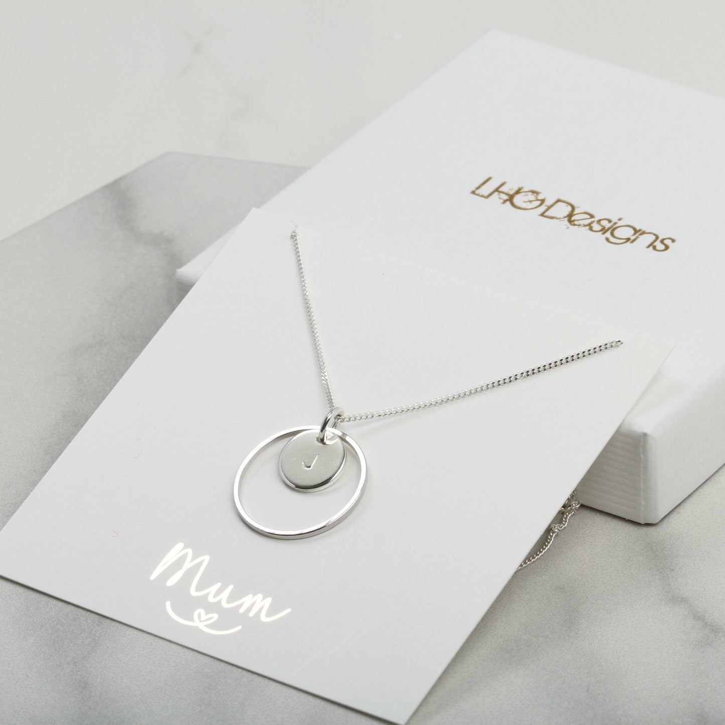 Silver circle personalised necklace, Karma necklace, Birthday Gift for her, Christmas gift for mum gran friend wife daughter, minimalist