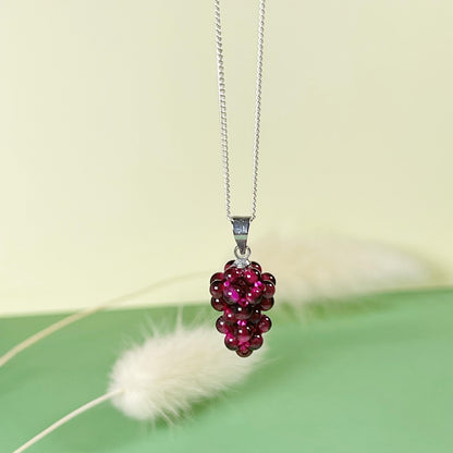 Beaded grape pendant necklace, Autumn jewelry, Beaded necklace, Fruit necklace, Halloween necklace, quirky necklace, unique necklace