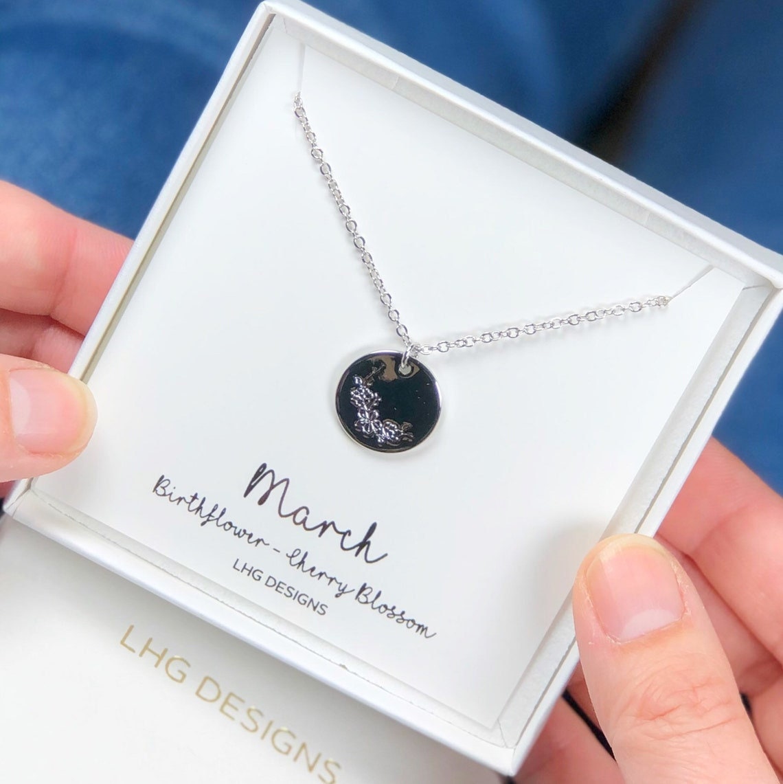 Mother’s Day Gift, Mothers day Personalised Necklace, Mothers day Initial necklace, Flower Cherry blossom necklace, Birthday gift for mum,