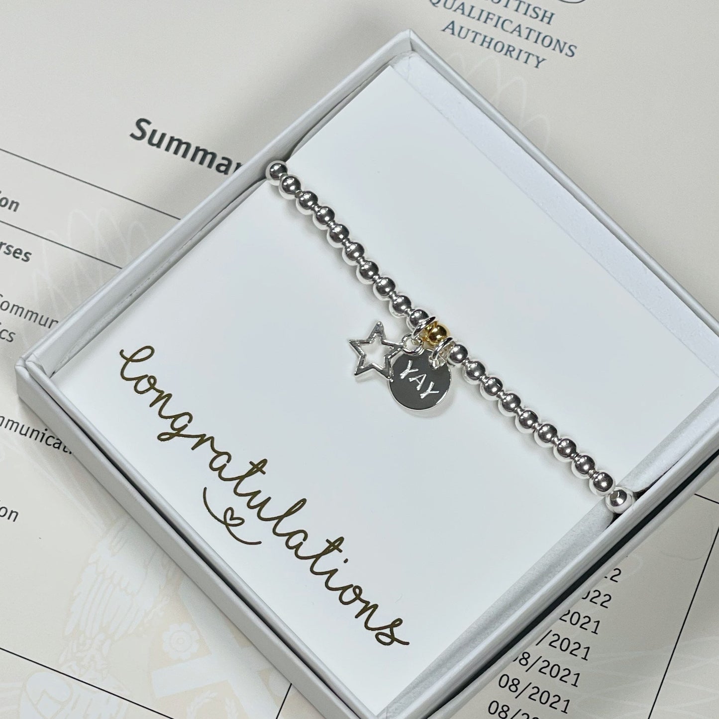 Personalised Exam Congratulations Bracelet , Star Charm Exam Congratulation gift, Graduation Gift 2023, Graduation Gifts For Her, Graduation