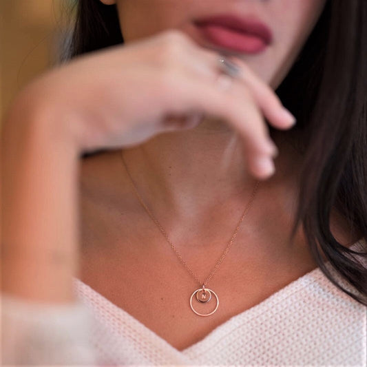 Minimalist Circle Necklace, Custom name necklace, Dainty personalized necklace, Gift for her, Baby name necklace, Personalised gift,