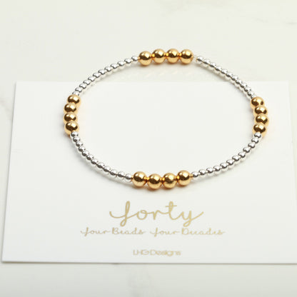 40th Birthday Bracelet, 40th Birthday Gift For Her, 40th Birthday Ideas, 40th Birthday Gift For Daughter, Sterling Silver 40th