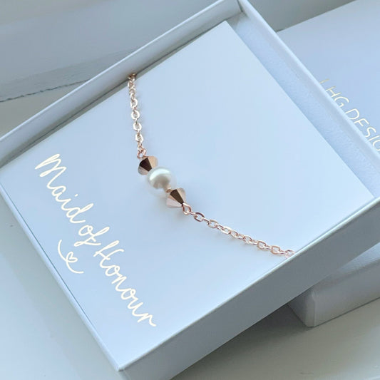 Single Pearl Bracelet, Dainty Pearl Bracelet, Silver Pearl Bracelet, Gold Pearl Bracelet, Rose Gold pearl bracelet, Bridesmaid gift