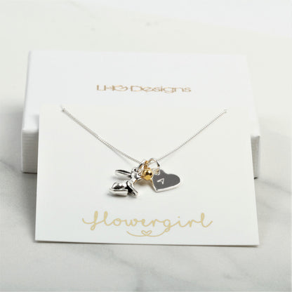 Rabbit lovers necklace, Personalised Birthday gift for her, Christening gift for kids, friend sister daughter niece, silver rabbit jewellery