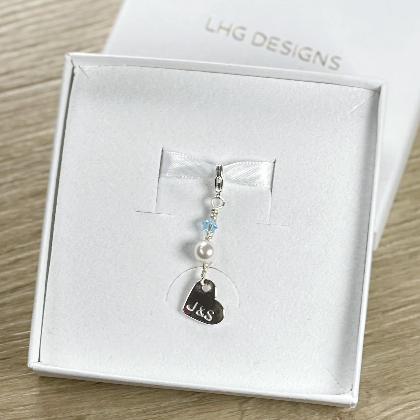 Something blue personalised keepsake bouquet charm, Bouquet memory charm, bride to be gift, something old something new something borrowed
