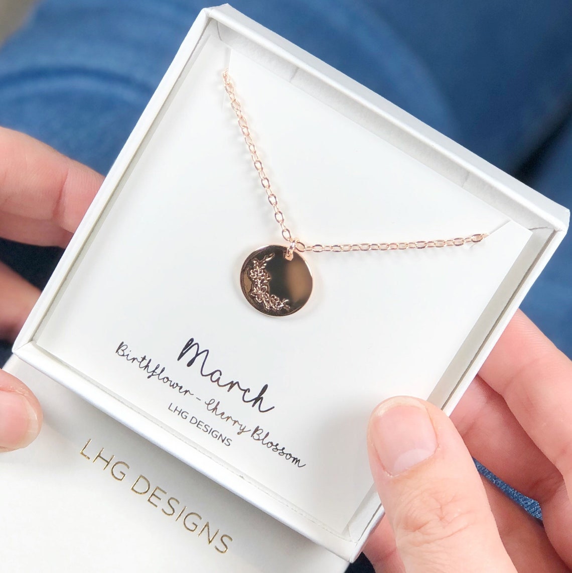 Mother’s Day Gift, Mothers day Personalised Necklace, Mothers day Initial necklace, Flower Cherry blossom necklace, Birthday gift for mum,