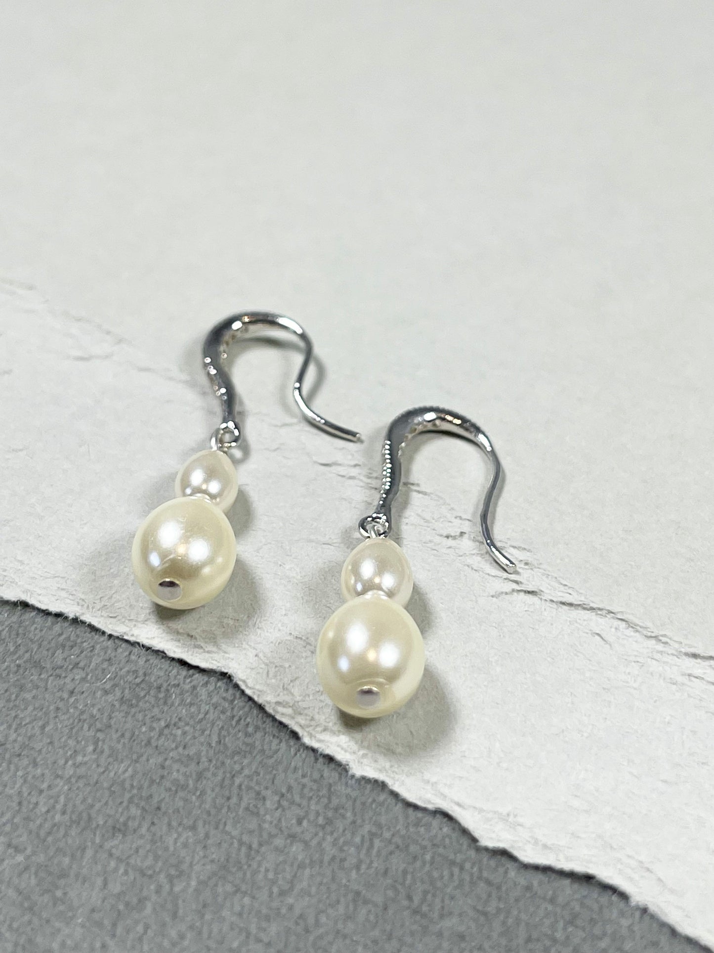 Pearl Drop Earrings with Diamond, Bridal Earrings, Wedding Earrings for Brides, Pearl Jewelry, Bridesmaid Gift, Gift for Her, Teardrop pearl
