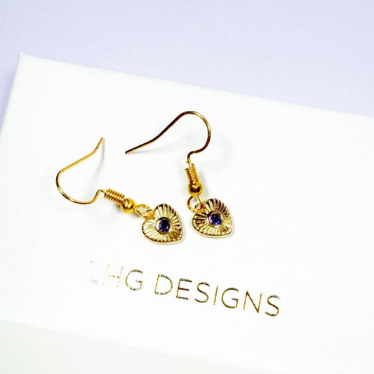 February Birthstone Amethyst Earrings