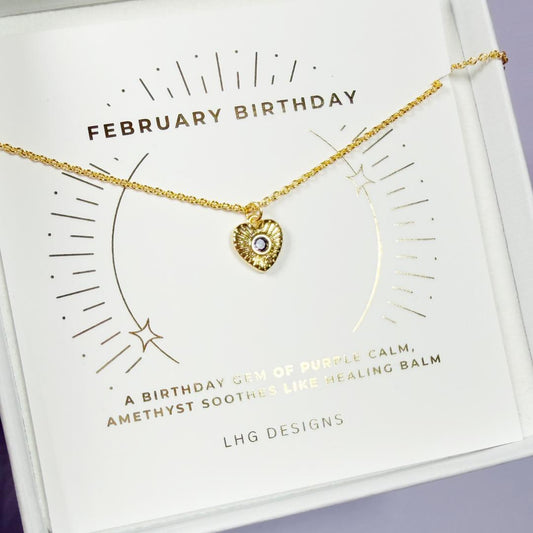 February Birthstone Necklace Birthday gift