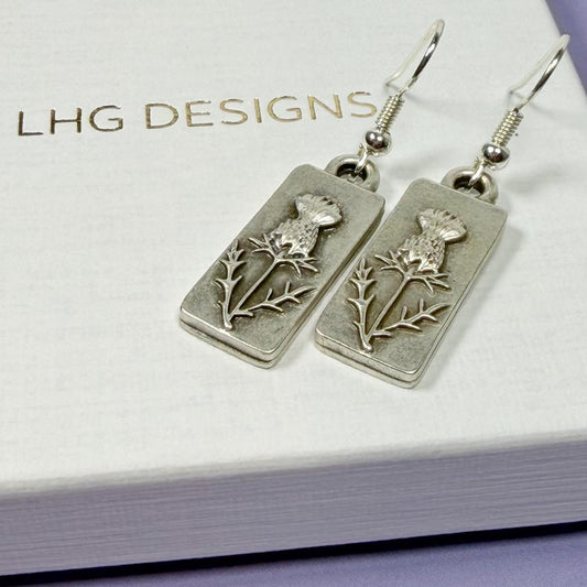 A gift of a Thistle Earrings- Silver plated Scottish gift