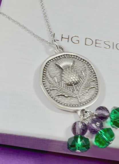Caledonia Thistle Statement Necklace - Silver plated Scottish Gift