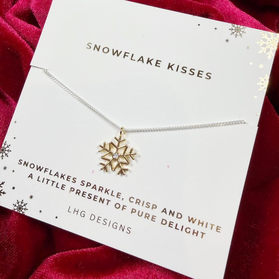 Snowflake Kisses Pendant Necklace