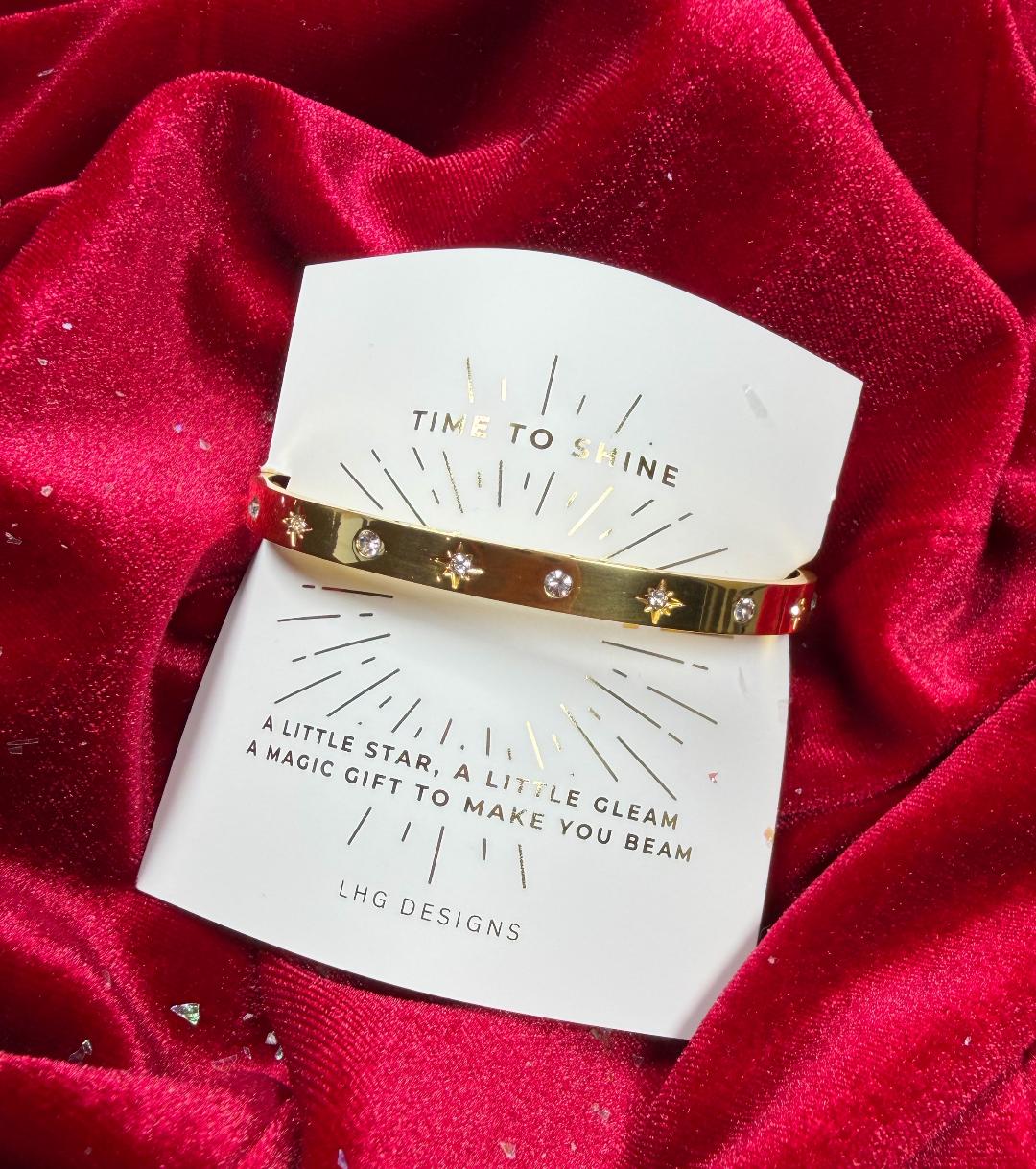 Time to Shine Gold Cubic Zirconia Braclet