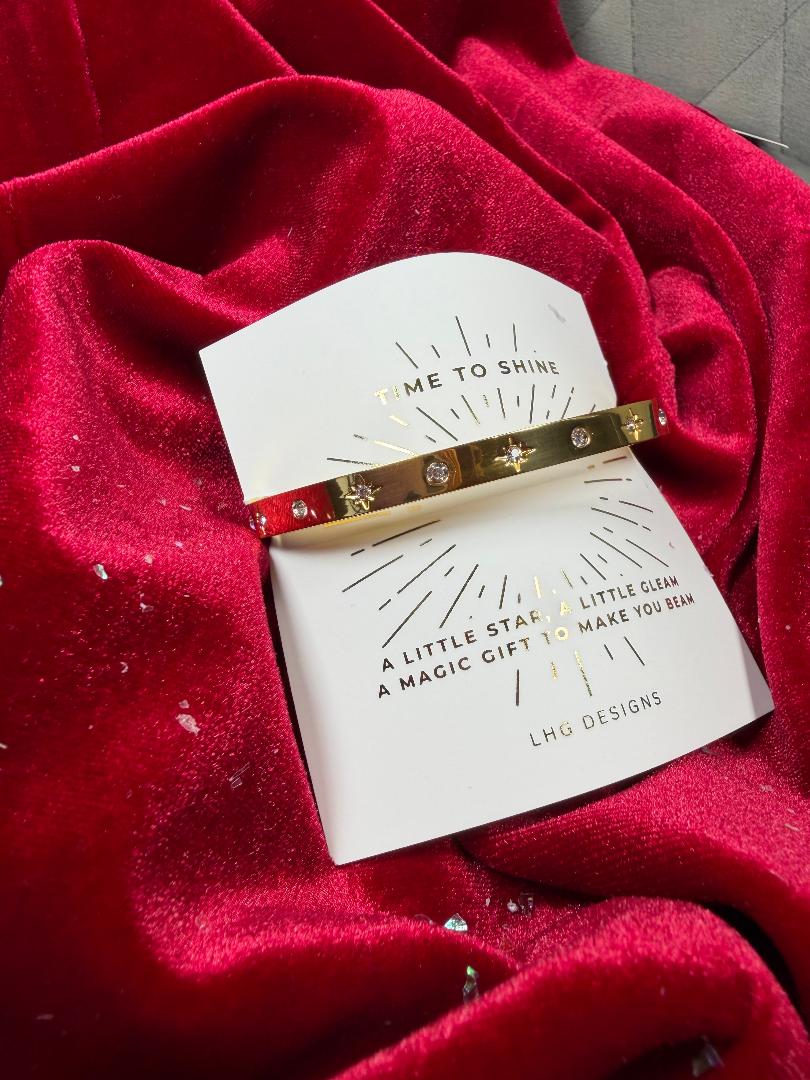 Time to Shine Gold Cubic Zirconia Braclet