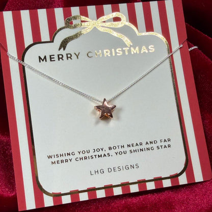 Merry Christmas Star necklace gift